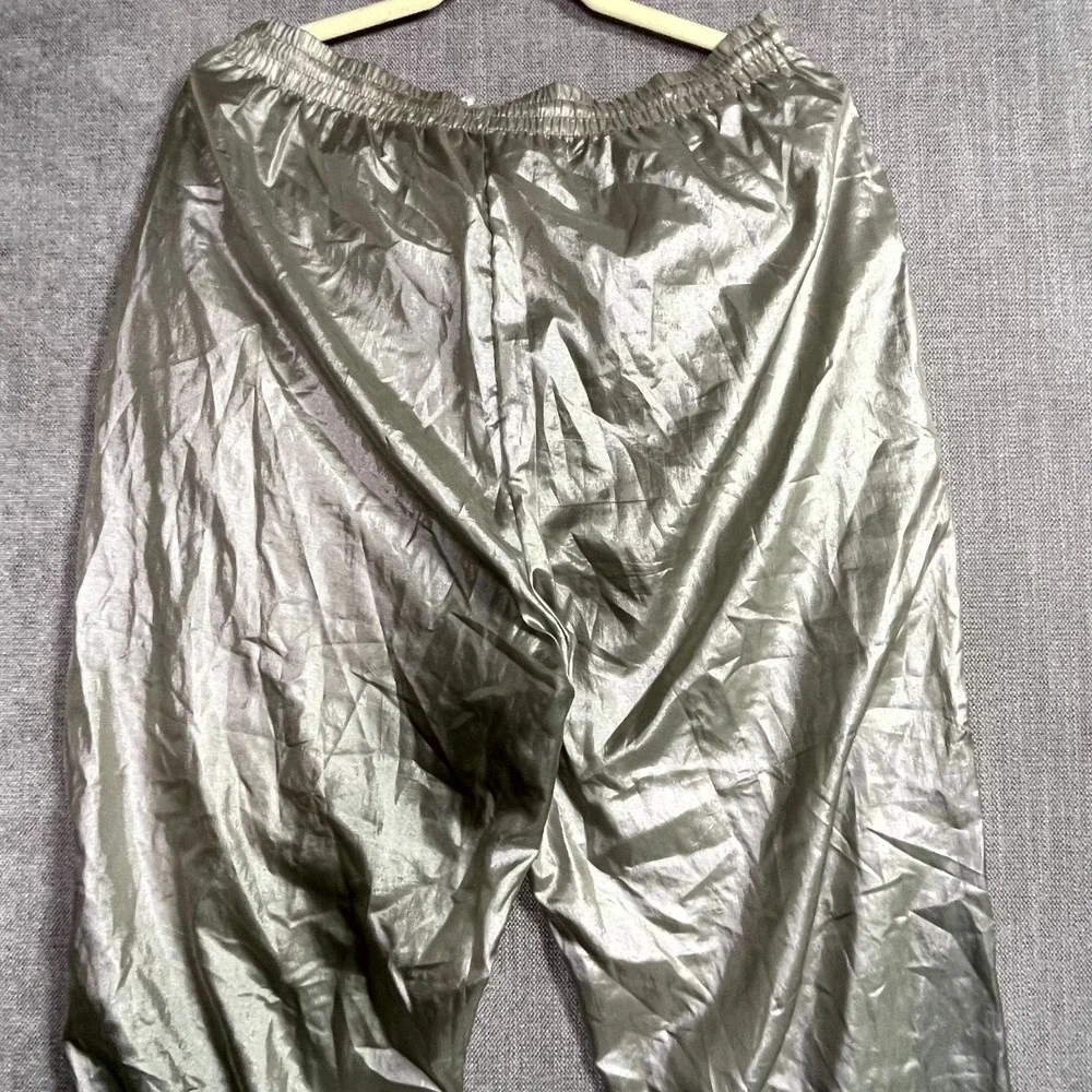 Ixspa by Jamie Sadock Windbreaker Pants Mens Large Metallic Silver Tapered Leg